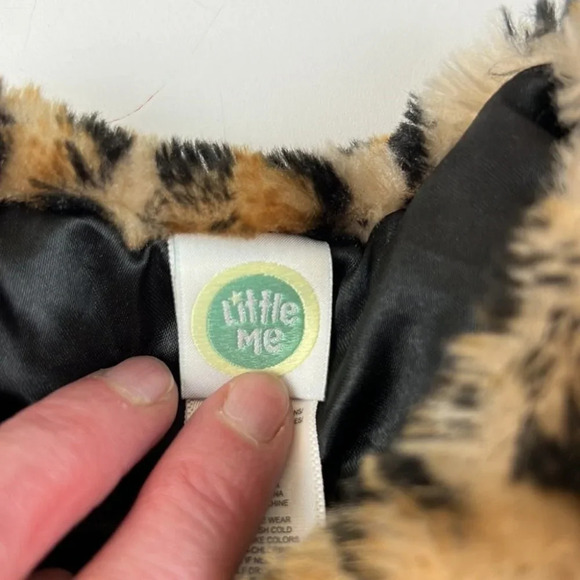 Toddler Girl Little Me Fluffy Leopard Print Winter Dress  Coat - Picture 4 of 8